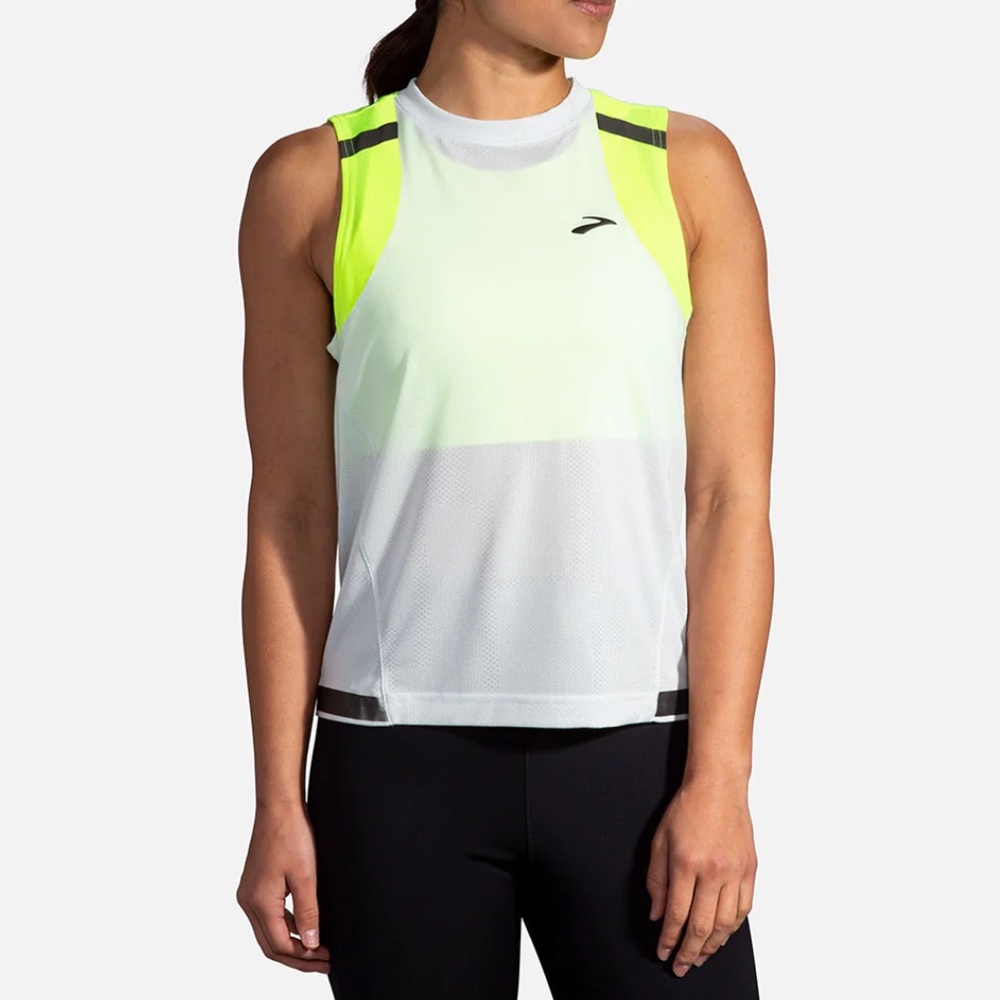 Brooks Running Carbonite High Visibility Tank Top Women’s Reflective NEW